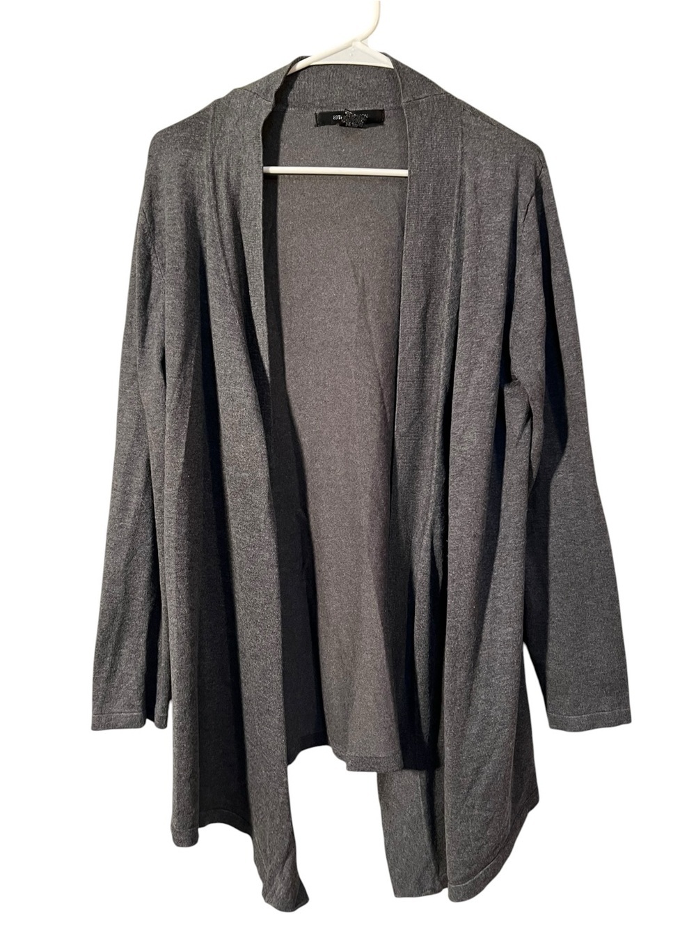 89th & Madison Women's Size XL Open Front Cardigan Sweater Dark Charcoal Gray - Picture 1 of 8